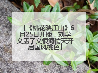 《桃花映江山》6月25日开播，刘学义孟子义恨海情天开启国风桃色