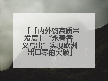 「内外贸高质量发展」“永春香 义乌出”实现欧洲出口零的突破