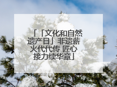 「文化和自然遗产日」非遗薪火代代传 匠心接力续华章