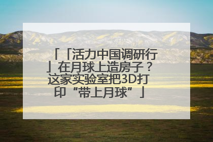 「活力中国调研行」在月球上造房子？这家实验室把3D打印“带上月球”