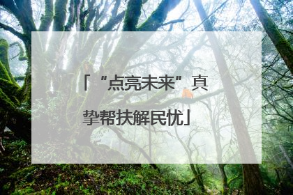 “点亮未来”真挚帮扶解民忧