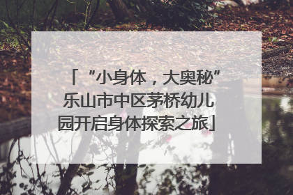“小身体，大奥秘” 乐山市中区茅桥幼儿园开启身体探索之旅