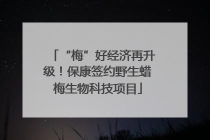 “梅”好经济再升级！保康签约野生蜡梅生物科技项目