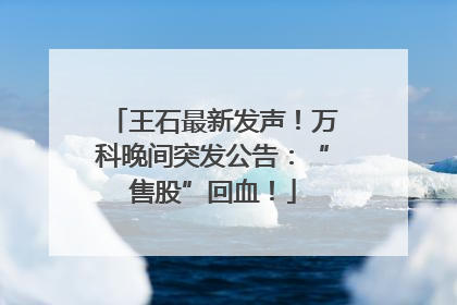 王石最新发声！万科晚间突发公告：“售股”回血！