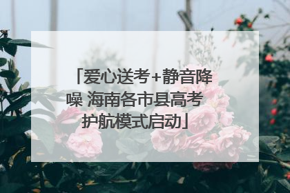 爱心送考+静音降噪 海南各市县高考护航模式启动