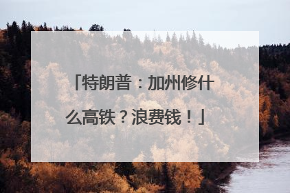 特朗普：加州修什么高铁？浪费钱！