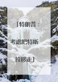特朗普：考虑把特斯拉移走