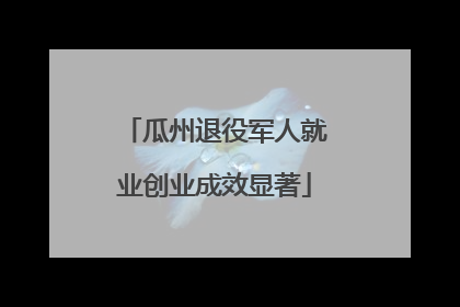 瓜州退役军人就业创业成效显著