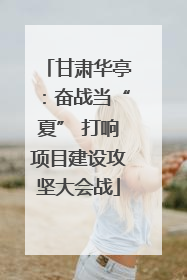 甘肃华亭：奋战当“夏” 打响项目建设攻坚大会战