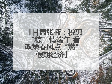 甘肃张掖：税惠“粽”情端午 看政策春风点“燃”假期经济