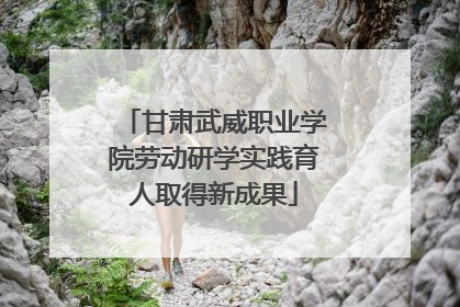 甘肃武威职业学院劳动研学实践育人取得新成果