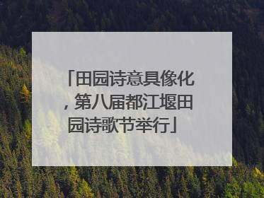 田园诗意具像化，第八届都江堰田园诗歌节举行