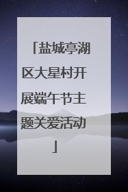 盐城亭湖区大星村开展端午节主题关爱活动