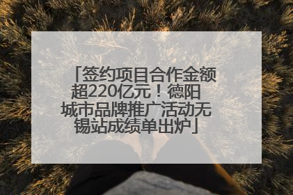 签约项目合作金额超220亿元！德阳城市品牌推广活动无锡站成绩单出炉