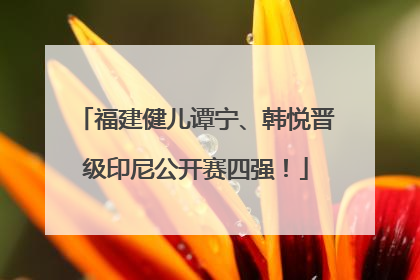 福建健儿谭宁、韩悦晋级印尼公开赛四强！