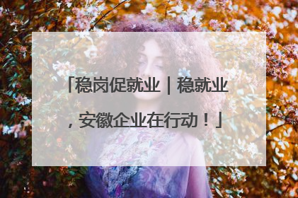 稳岗促就业｜稳就业，安徽企业在行动！