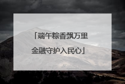 端午粽香飘万里 金融守护入民心