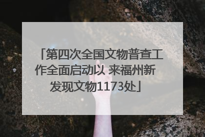 第四次全国文物普查工作全面启动以 来福州新发现文物1173处