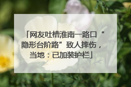 网友吐槽淮南一路口“隐形台阶路”致人摔伤，当地：已加装护栏