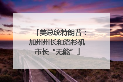 美总统特朗普：加州州长和洛杉矶市长“无能”