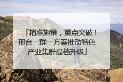 精准施策，重点突破！邢台一群一方案推动特色产业集群提档升级