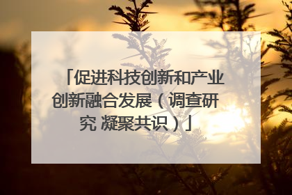 促进科技创新和产业创新融合发展（调查研究 凝聚共识）