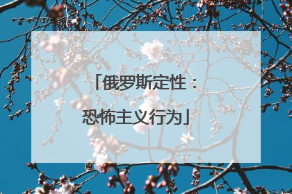 俄罗斯定性：恐怖主义行为