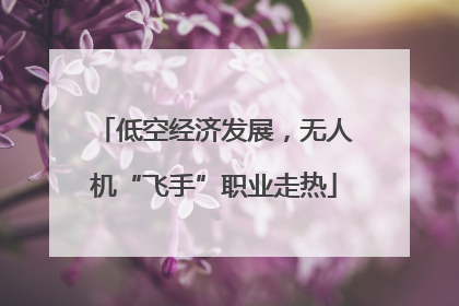 低空经济发展，无人机“飞手”职业走热