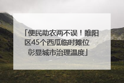 便民助农两不误！睢阳区45个西瓜临时摊位 彰显城市治理温度