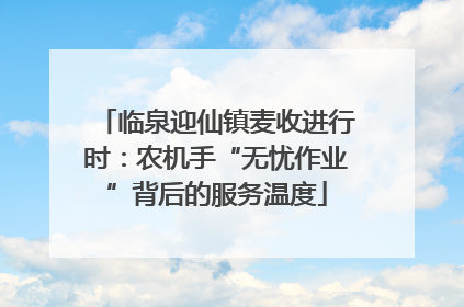 临泉迎仙镇麦收进行时：农机手“无忧作业”背后的服务温度
