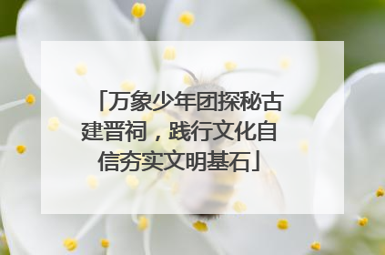 万象少年团探秘古建晋祠，践行文化自信夯实文明基石