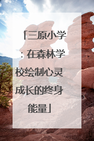 三原小学：在森林学校绘制心灵成长的终身能量