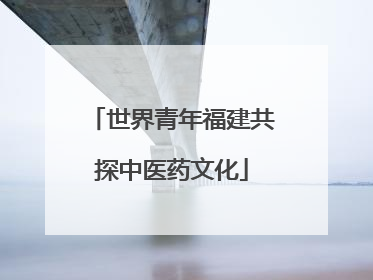 世界青年福建共探中医药文化