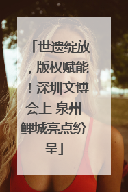 世遗绽放，版权赋能！深圳文博会上 泉州鲤城亮点纷呈