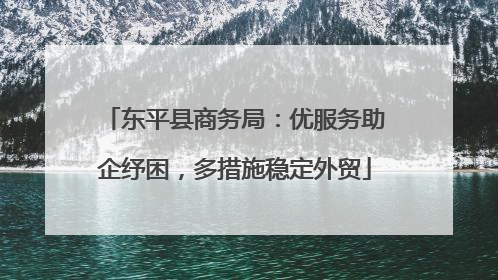 东平县商务局：优服务助企纾困，多措施稳定外贸