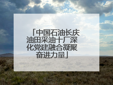 中国石油长庆油田采油十厂深化党建融合凝聚奋进力量