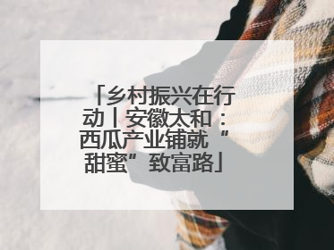 乡村振兴在行动丨安徽太和：西瓜产业铺就“甜蜜”致富路
