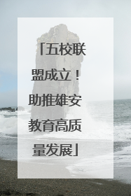 五校联盟成立！助推雄安教育高质量发展