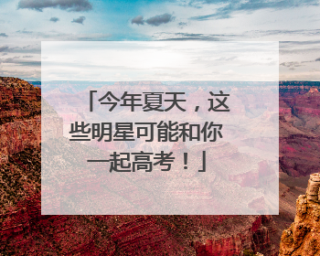 今年夏天，这些明星可能和你一起高考！