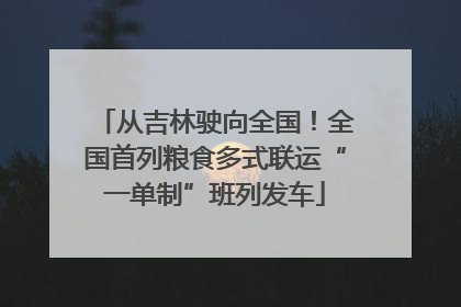 从吉林驶向全国！全国首列粮食多式联运“一单制”班列发车