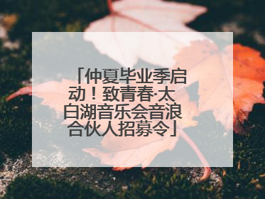 仲夏毕业季启动！致青春·太白湖音乐会音浪合伙人招募令