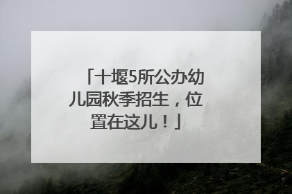 十堰5所公办幼儿园秋季招生，位置在这儿！