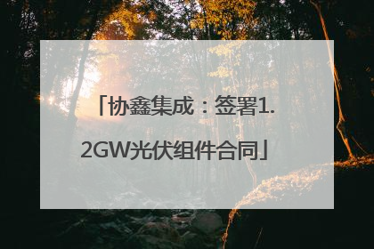 协鑫集成：签署1.2GW光伏组件合同