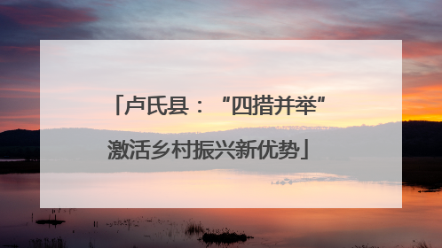 卢氏县：“四措并举”激活乡村振兴新优势