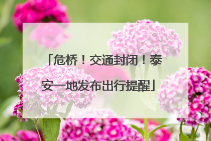 危桥！交通封闭！泰安一地发布出行提醒