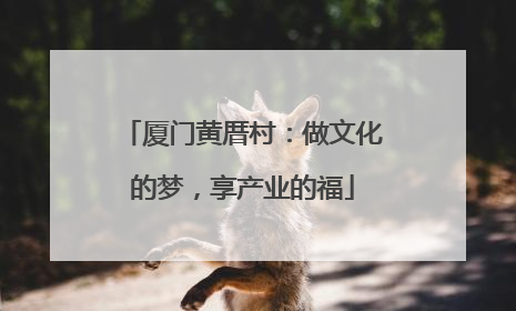 厦门黄厝村：做文化的梦，享产业的福