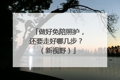 做好免陪照护，还要走好哪几步？（新视野）