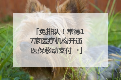 免排队！常德17家医疗机构开通医保移动支付→