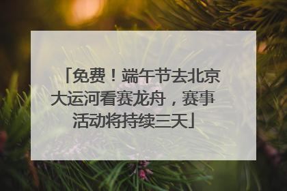 免费！端午节去北京大运河看赛龙舟，赛事活动将持续三天