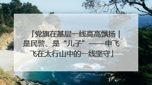 党旗在基层一线高高飘扬｜是民警、是“儿子”——申飞飞在太行山中的一线坚守